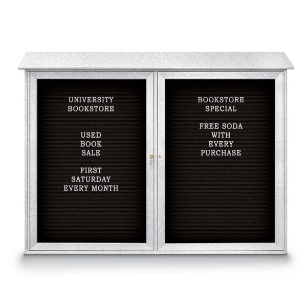 Indoor Enclosed Combo Board, 48"x36", Satin Frame/Black Porc & Forbo